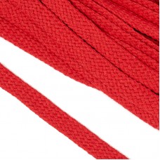 Шнур плоский х/б 12мм турецкое плетение цв.012 красный уп.50 м