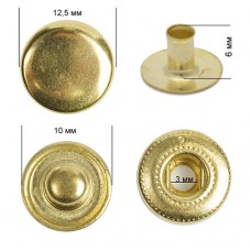 Кнопка латунь New Star N54 (S-образная) 12,5мм цв. золото уп. 1440шт