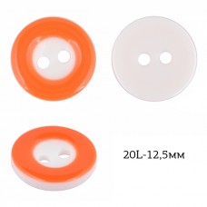 Пуговицы пластик TBY P-991-09 цв.09 оранжевый 20L-12-13мм, 2 прокола, 50 шт