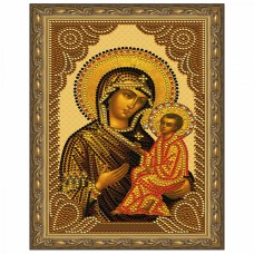 Картина 5D мозаика с нанесенной рамкой Molly KM0808 Тихвинская Божия Матерь (8 цветов) 20х30 см