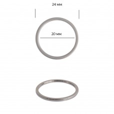 Кольцо металл TBY-3A1017.2 24мм (внутр. 20мм) цв. никель уп. 10шт