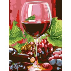 Картины по номерам Бокал красного вина EX5308 30х40 тм Цветной