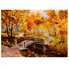 Картина по номерам с цветной схемой на холсте Molly KK0606 Золотая осень (17 цветов) 30х40 см