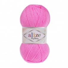 Пряжа для вязания Ализе My Baby (100% акрил) 5х50г/150м цв.157 ярк.розовый