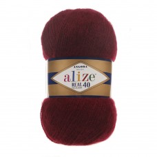 Пряжа для вязания Ализе Angora Real 40 (40% шерсть, 60% акрил) 5х100г/480м цв.057 бордовый