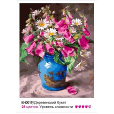 Картины по номерам Molly KH0019 Деревенский букет (28 цветов) 40х50 см