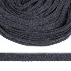 Шнур плоский х/б 12мм турецкое плетение TW цв.114 (2109) т. джинс уп.50м