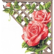 Набор для вышивания мулине НИТЕКС  0248  Ветвистая красная роза 32х32 см