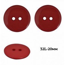Пуговицы пластик TBY BT цв.148 красный, 32L-20мм, 2 прокола 150 шт