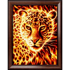 Набор для изготовления картин АЛМАЗНАЯ ЖИВОПИСЬ АЖ.1849 «Огненный леопард» 30х40 см