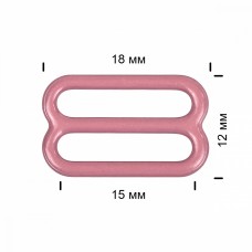 Пряжка регулятор для бюстгальтера металл TBY-57768 15мм цв.S256 розовый рубин, уп.100шт