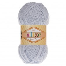 Пряжа для вязания Ализе Softy (100% микрополиэстер) 5х50г/115м цв.416 серый