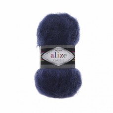 Пряжа для вязания Ализе Mohair classic NEW (25% мохер, 24% шерсть, 51% акрил) 5х100г/200м цв.395 т.синий
