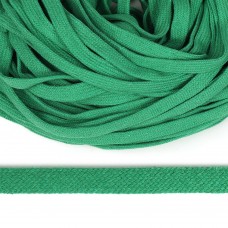 Шнур плоский х/б 10мм классическое плетение цв.018 св.зеленый уп.50 м