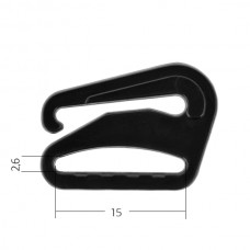 Крючок для бюстгальтера пластик  ARTA.F. SF-2-3 d15мм, цв.170 черный, уп.50шт
