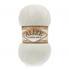 Пряжа для вязания Ализе Angora Gold (20% шерсть, 80% акрил) 5х100г/550м цв.062 молочный