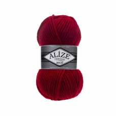 Пряжа для вязания Ализе Superlana maxi (25% шерсть, 75% акрил) 5х100г/100м цв.056 красный