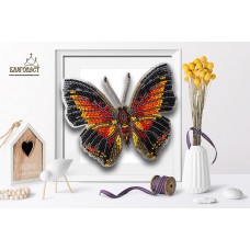 Набор для вышивки бисером 3-D БЛАГОВЕСТ Б-026 Бабочка Charaxes Zingha 13,5х11,5 см