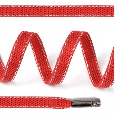 Шнурки TBY плоские 8мм SLF030.10 длина 130 см цв.красный/серебро уп.10 шт