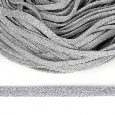 Шнур плоский х/б 10мм турецкое плетение TW цв.028 светло-серый уп.50м