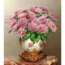 Картины мозаикой Molly KM0253 Бузин. Розовые астры (37 цветов) 40х50 см