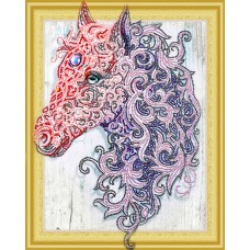 Набор Колор Кит картина алмазная с фигурными стразами КК.FKU005 Аметистовая лошадь 40х50