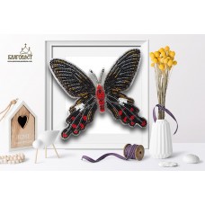 Набор для вышивки бисером 3-D БЛАГОВЕСТ Б-037 Бабочка Atrophaneura Polyeuctes 12х13 см