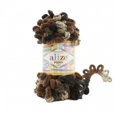 Пряжа для вязания Ализе Puffy color (100% микрополиэстер) 5х100г/9м цв.6083