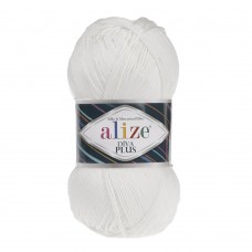 Пряжа для вязания Ализе Diva Plus (100% микрофибра акрил) 5х100г/220м цв.1055 белый