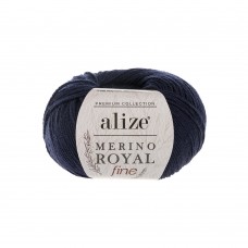 Пряжа для вязания Ализе Merino Royal Fine (100% шерсть) 10х50г/175м цв.058 т.синий