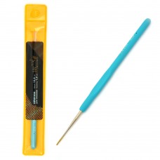 Крючки для вязания Maxwell односторонние с золотой головкой MAXW.8201, 1,0 мм, никель/синий