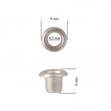 Блочка для бейсболок TBY-452019-1.1 разм.4,5 мм цв.никель уп.50шт
