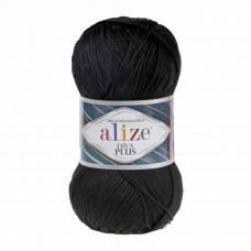 Пряжа для вязания Ализе Diva Plus (100% микрофибра акрил) 5х100г/220м цв.060 черный