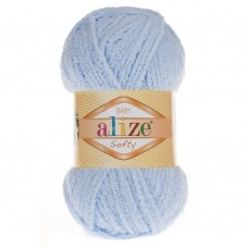 Пряжа для вязания Ализе Softy (100% микрополиэстер) 5х50г/115м цв.183 св.голубой