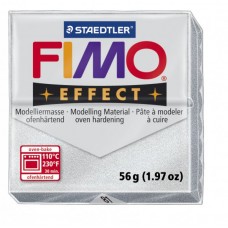 FIMO Effect полимерная глина, запекаемая в печке, уп. 56г цв.серебряный металлик, 8020-81