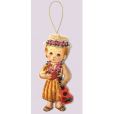 Наборы для вышивания декоративных игрушек BUTTERFLY  F075 Кукла. Гавайи - М