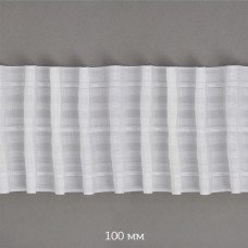 Лента шторная 100мм TBY сборка: универсальная 1038 цв.белый уп.10м