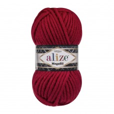 Пряжа для вязания Ализе Superlana Megafil (25% шерсть, 75% акрил) 5х100г/55м цв.056 красный