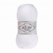 Пряжа для вязания Ализе My Baby (100% акрил) 5х50г/150м цв.055 белый