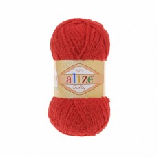 Пряжа для вязания Ализе Softy (100% микрополиэстер) 5х50г/115м цв.056 красный