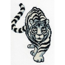 Набор для вышивания мулине НИТЕКС 4028 Белый тигр 16х24 см