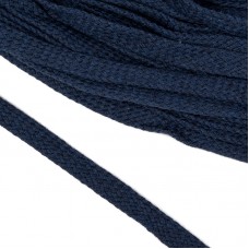 Шнур плоский х/б 10мм турецкое плетение цв.024 т.синий уп.50 м