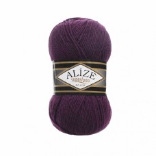 Пряжа для вязания Ализе Superlana klasik (25% шерсть, 75% акрил) 5х100г/280м цв.111 фиолетовый