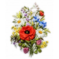 Набор для вышивания лентами Цветной VL006 Полевые цветы 20х30 см