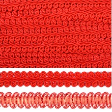 Тесьма TBY Шанель плетеная шир.12мм 0384-0016 цв.F162 (26) красный уп.18,28м