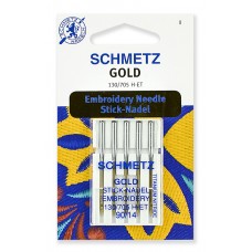 Иглы для вышивки Gold, титаниум Schmetz 130/705H-ET N 90, уп.5 игл