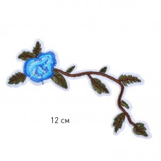 Термоаппликации TBY-2168 Цветок 12см, голубой уп.10шт