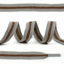 Шнурки TBY плоский 15мм SLF055 длина 130 см цв.серый уп.10шт