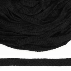 Шнур плоский х/б 15мм турецкое плетение TW цв.032 чёрный уп.50м