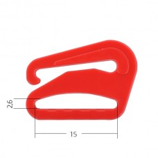 Крючок для бюстгальтера пластик  ARTA.F. SF-2-3 d15мм, цв.100 красный, уп.50шт